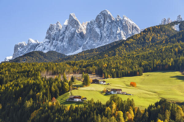 Funes valley, Odle Dolomites, South Tyrol, Trentino Alto Adige, Bolzano province, Italy, Europe