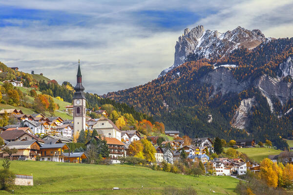 St. Peter village (San Pietro), Funes valley, South Tyrol, Trentino Alto Adige, Bolzano province, Italy, Europe