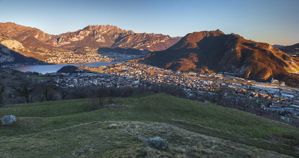 Sunset on Lecco Prealps, lake Como, Lecco province, Lombardy, Italy, Europe