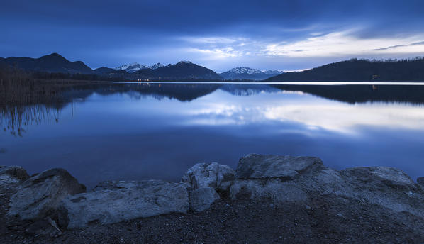 Dawn on lake Alserio, Alserio, Como province, Brianza, Lombardy, Italy, Europe