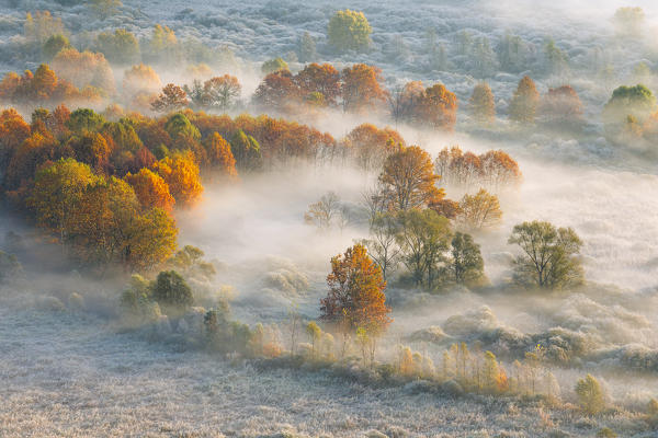 The mists of Adda river, Airuno, park Adda Nord, Lecco province, Brianza, Lombardy, Italy, Europe