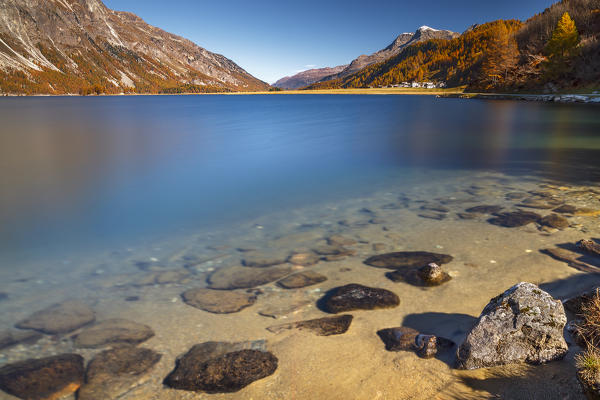 Lake Sils, Engadine, Canton of Graubunden, Switzerland, Europe