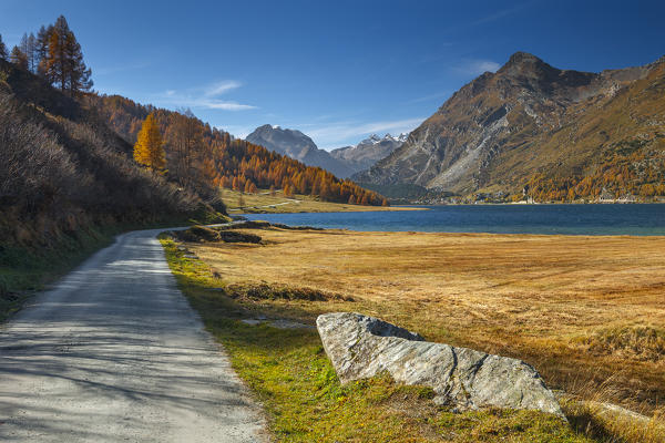 Lake Sils, Engadine, Canton of Graubunden, Switzerland, Europe