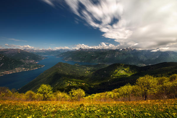 A view of lake Como from San Primo mount, Como province, Lombardy, Italy, Europe
