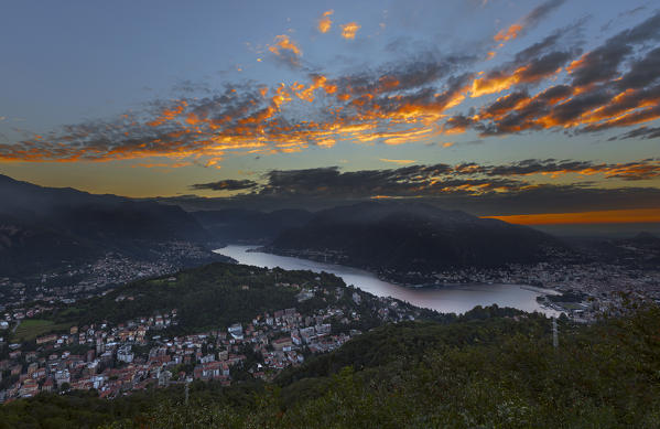 Sunrise on Como, lake Como, Lombardy, Italy, Europe