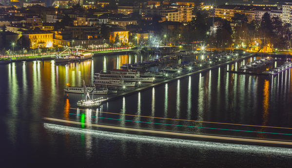 Lights of Como, lake Como, Lombardy, Italy, Europe