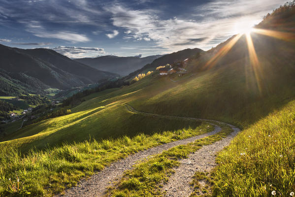 Farmer's track, Coll, Santa Magdalena, Bolzano province, Funes valley, South Tyrol region, Trentino Alto Adige, Italy, Europe