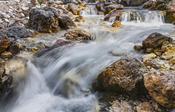 Rio Kaserill, park Puez, Funes valley, Bolzano province, South Tyrol region, Trentino Alto Adige, Italy, Europe