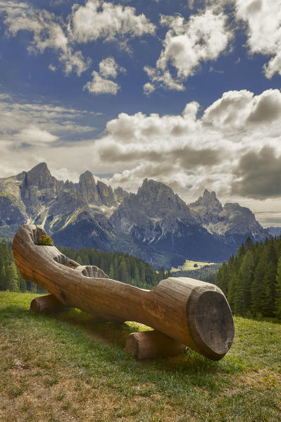 Carved wood, Pale di San Martino Dolomites, San Martino di Castrozza, Trento province, Trentino Alto Adige, Italy, Europe