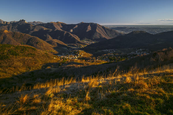 Sunset over Sormano, Como province, Lombardy, Italy, Europe