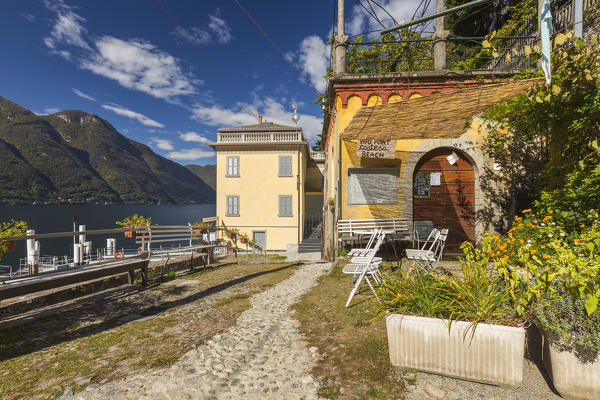 Coatesa, a relaxing corner of lake Como to take the boat, Nesso, Como province, Lombardy, Italy, Europe