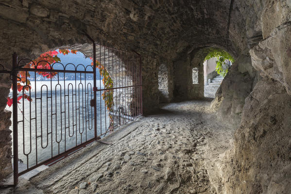 Ancient passage to Ponte della Civera, Nesso, lake Como, Como province, Lombardy, Italy, Europe