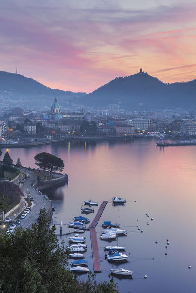 Sunset on Como, lake Como, Lombardy, Italy, Europe