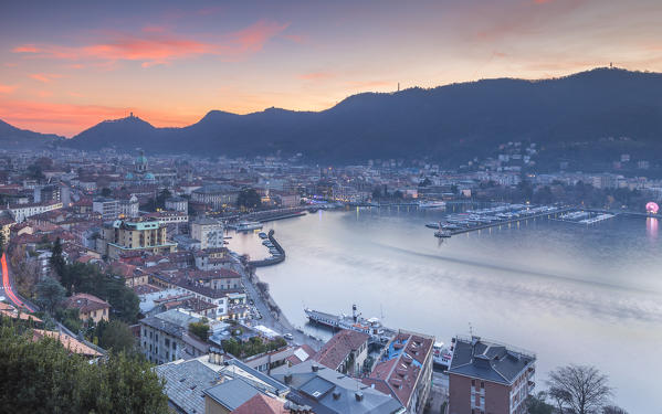 Sunset on Como, lake Como, Lombardy, Italy, Europe