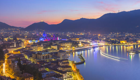 Lights of Como, lake Como, Lombardy, Italy, Europe