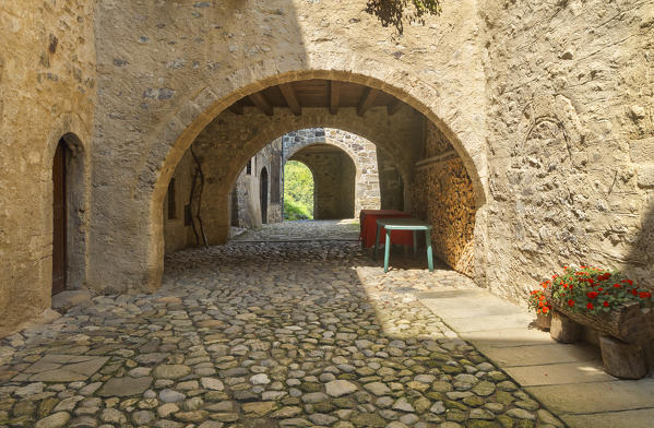 Via mercatorum, Cornello dei Tasso, Camerata Cornello, Bergamo province, Brembana valley, Lombardy, Italy, Europe