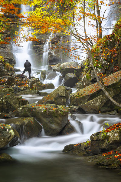 Photographer capture Dardagna waterfalls, Corno Alle Scale Regional Park, Lizzano in Belvedere, Bologna province, Emilia Romagna, Italy, Europe