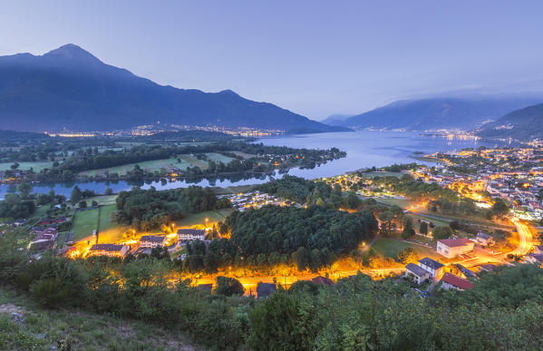 Dawn on Sorico village, lake Como, Como province, Lombardy, Italy, Europe