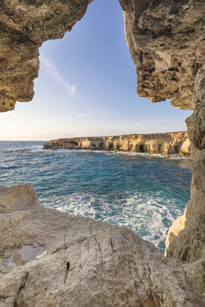 Cyprus, Ayia Napa, The sea caves at Cape Greco