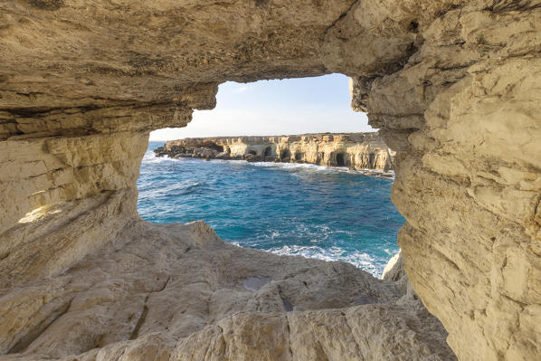 Cyprus, Ayia Napa, The sea caves at Cape Greco