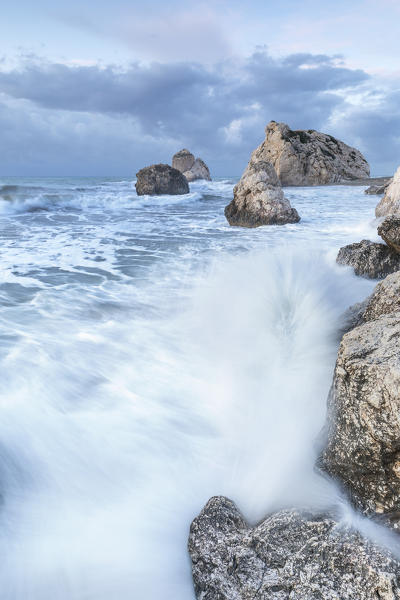 Cyprus, Paphos, Petra tou Romiou also known as Aphrodite’s Rock at dawn
