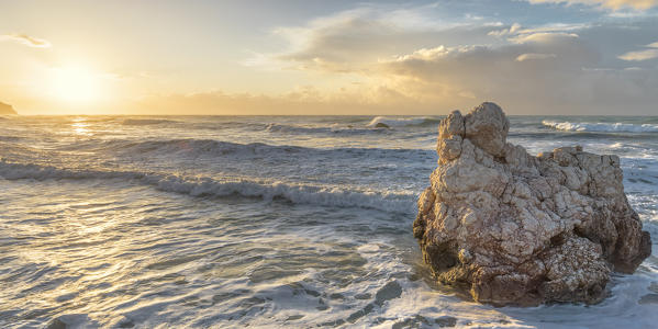Cyprus, Paphos, Petra tou Romiou also known as Aphrodite’s Rock at sunrise