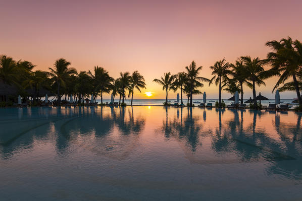 The swimming pool of the Beachcomber Paradis Hotel, Le Morne Brabant Peninsula, Black River (Riviere Noire), Mauritius