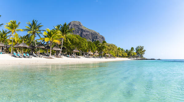 The beach of the Beachcomber Paradis Hotel, Le Morne Brabant Peninsula, Black River (Riviere Noire), Mauritius