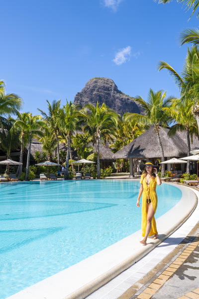 The swimming pool of the Beachcomber Paradis Hotel, Le Morne Brabant Peninsula, Black River (Riviere Noire), Mauritius