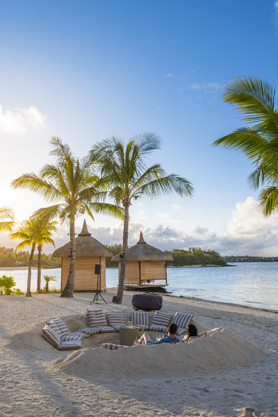 The beach bar at the Shangri-La Le Toussrok hotel, Trou d'Eau Douce, Flacq district, Mauritius, Africa