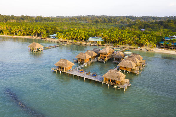 Aerial view of Azul Paradise Resort, province of Bocas Del Toro, Panama, Central America