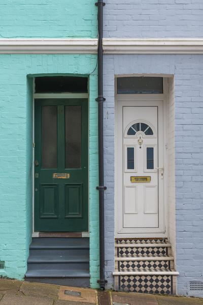 Colored houses, Brighton, East Sussex, England, UK
