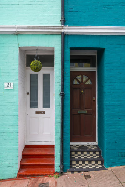Colored houses, Brighton, East Sussex, England, UK
