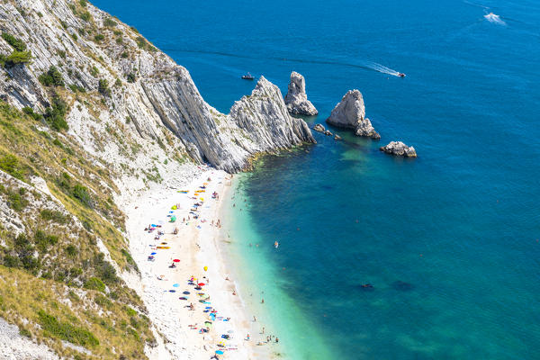 The Due Sorelle (Two Sisters) beach, Conero Riviera, Sirolo, Ancona province, Marche, Italy