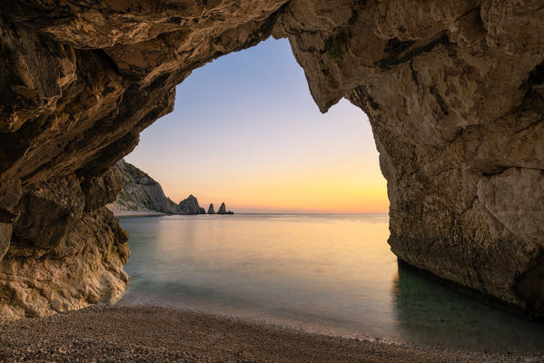 The Due Sorelle (Two Sisters) beach, Conero Riviera, Sirolo, Ancona province, Marche, Italy