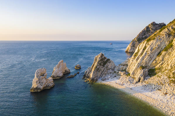 The Due Sorelle (Two Sisters) beach, Conero Riviera, Sirolo, Ancona province, Marche, Italy