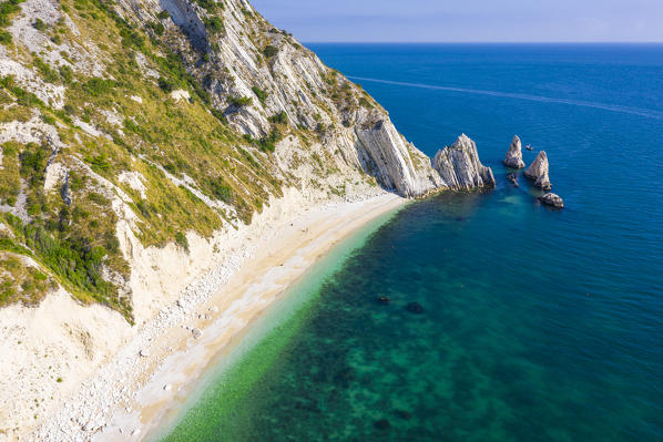 The Due Sorelle (Two Sisters) beach, Conero Riviera, Sirolo, Ancona province, Marche, Italy