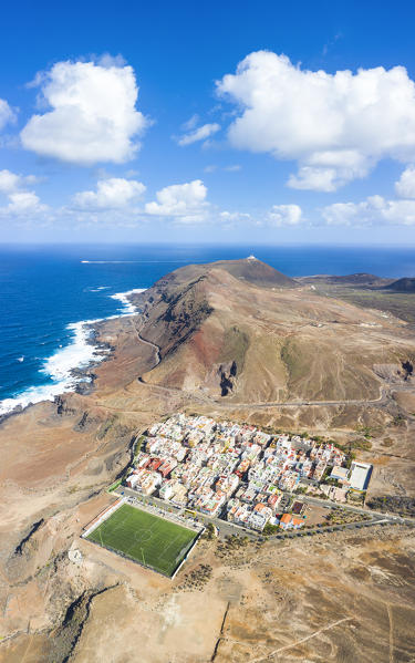Aerial view of Las Coloradas village, Las Palmas, Gran Canaria, Canary Islands, Spain