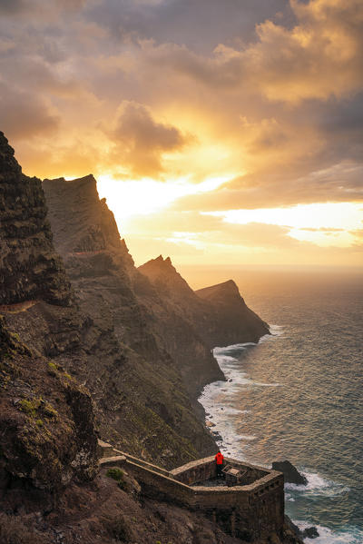 Sunset at Mirador del Balcon, Tamadaba natural park, Gran Canaria, Canary Islands, Spain