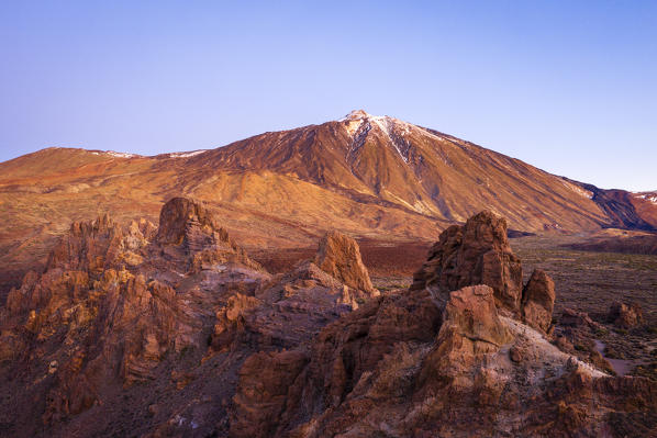Roques de Garcia with mount Teide in background. Tenerife, Canary Islands, Spain