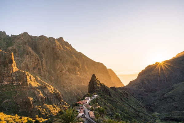 Masca village at sunset. Tenerife, Canary Islands, Spain