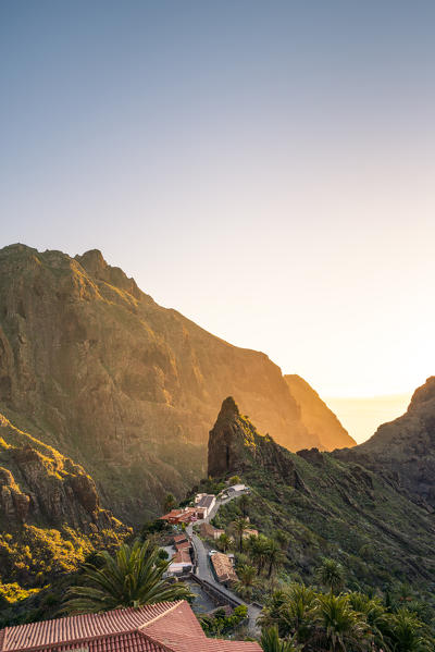 Masca village at sunset. Tenerife, Canary Islands, Spain