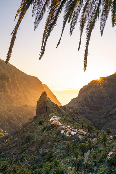 Masca village at sunset. Tenerife, Canary Islands, Spain