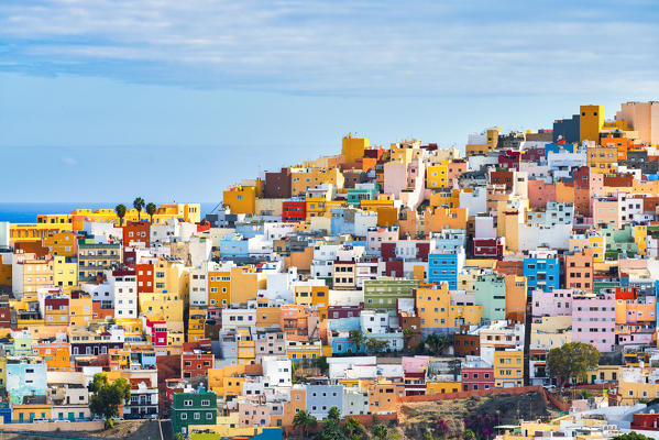 Colorful Houses at Las Palmas. Gran Canaria, Canary Islands, Spain, Europe