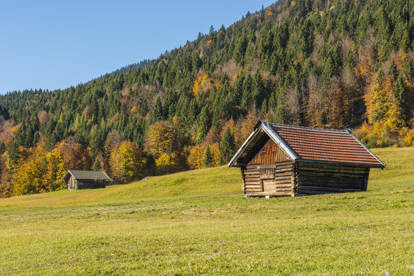 Gerold, Garmisch Partenkirchen, Bavaria, Germany, Europe. Autumn season in Gerold