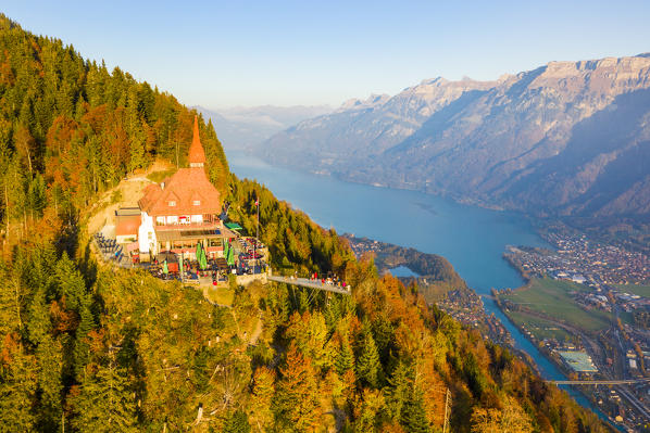 Harder Kulm and Interlaken valley. Harder Kulm, Canton of Bern, Switzerland, Europe