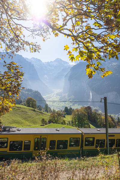 Wengen and Lauterbrunnen valley. Wengen, Canton of Bern, Switzerland, Europe