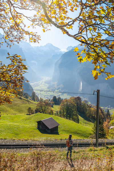 Wengen and Lauterbrunnen valley. Wengen, Canton of Bern, Switzerland, Europe