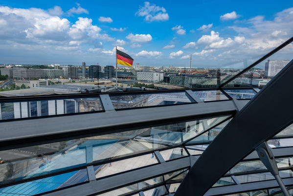 Sight from Reichstag Dome, Parliament building in Berlin, Germany, Europe