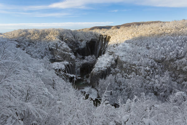 Plitvice Lakes National Park in winter, Plitvicka Jezera, Lika and  Senj County, Croatia
